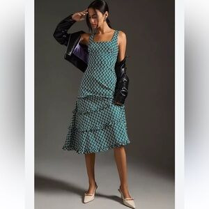 NWT BY ANTHROPOLOGIE The Blythe Square-neck Tiered Dress XL